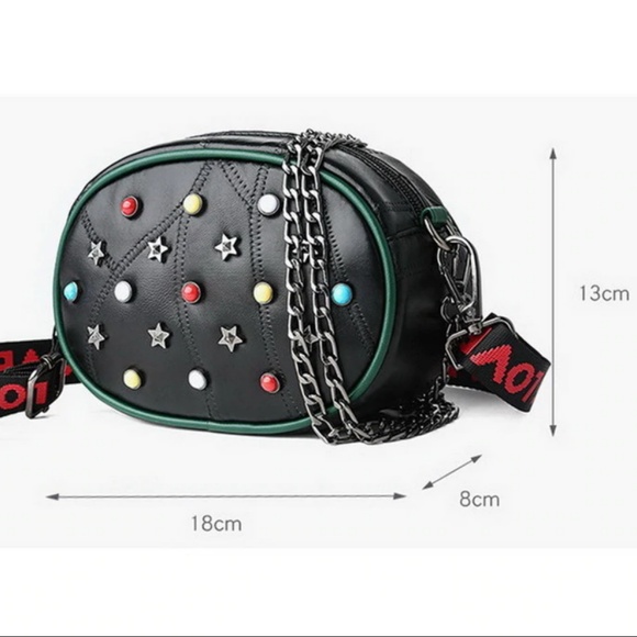 Studded Star Love Black Waist Bag Fanny Pack - Picture 7 of 7